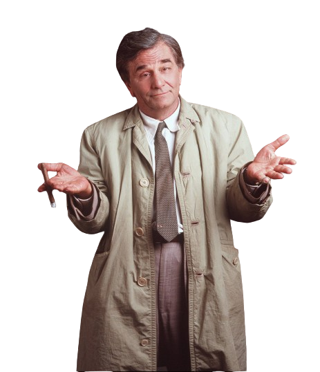 Lieutenant Columbo, a fictional detiective.